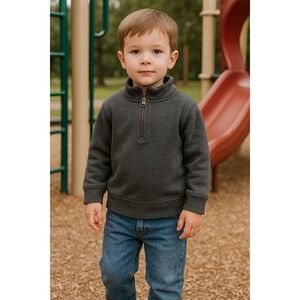Okie‎ Dokie Pullover Sweatshirt 2T Unisex Toddler Quarter Zip Staple Cozy